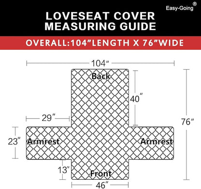 Easy-Going Reversible Couch Cover, 2 Cushion Sofa, Dark Blue/Light Blue | - Image 6