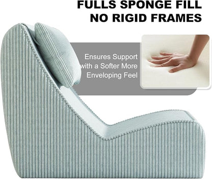 Giant Bean Bag Chair for Adults, Corduroy Chaise Lounge - Image 4