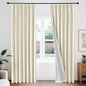 Joydeco 100% Blackout Pleated Curtains, Linen Window Curtains 2 Panel Sets 108 by JOYDECO