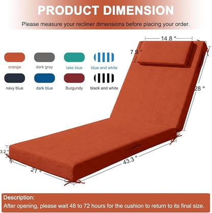 Outdoor Lounge Chair mat, 72 inches x 21 inches, Waterproof Chaise Lounge - Image 2