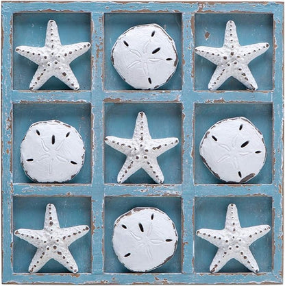 NIKKY HOME Beach Decor Tic Tac Toe Wood Board Travel Game by NIKKYHOME