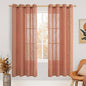 Terracotta Linen Boho Curtains for Living Room 78 Inch Length, Rustic Light by LAMIT