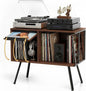 Faesun Flip Top Record Player Stand, Large Turntable Stand Holds up to 150+ by Faesun