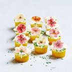 Ephlyn 50Pcs Edible Flower Cupcake Toppers Wafer Paper Spring Bridal Engagement Baby Shower Birthday Party Cupcake Picks Anniversary Party Decorations Supplies Rose Red
