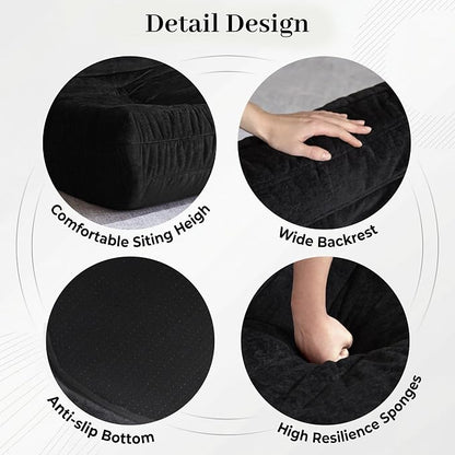 Bean Bag Chair, 2 Seater Lazy Bean Bag Sofa Memory Foam Couch, Giant Bean Bag - Image 5