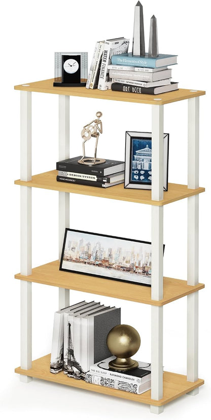 Furinno TURN-S-TUBE Storage Shelves, 4-Tier Book Shelf, Corner Shelf, Toolless - Image 5