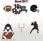 36PC Football Cupcake Toppers for Birthday,Glitter Football Cake Toppers for Boys Birthday,Football Birthday Party Decorations Supplies