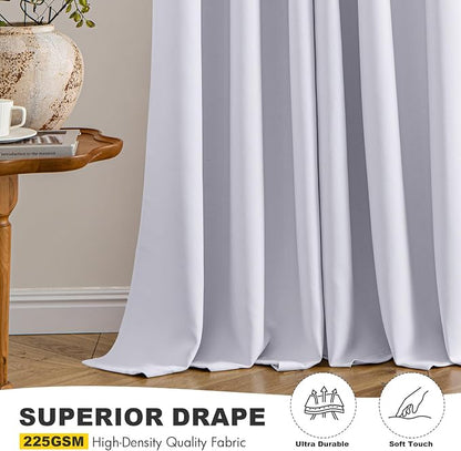 MIULEE Blackout Curtains for Bedroom 2 Panels 50x63 Inch Long Greyish White | - Image 5