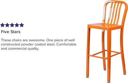 Flash Furniture Gael Commercial Grade 2 Pack 30" High Orange Metal - Image 6