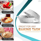 LEGLO 100 Pcs Disposable Egg Tart Tins - 2.9" Aluminum Mini Pie Tins, Quality and Durable Material, Easy to Use and Oven Safe, Moisture and Odor Resistant, Good for Fruit, Pastry, Meat, and Pot Pies