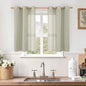 Short Linen Curtains 40 Inch Length, Sage Grey Small Window Semi Sheer Drapes by LAMIT