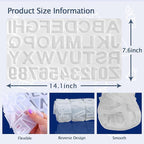 IGaiety Letter Molds Backward Alphabet Mold Starter Kit 206 pcs Silicone Number Molds Epoxy Resin Mold with Accessories for Resin Beginner Jewelry Keychain Craft Making Casting Large Set