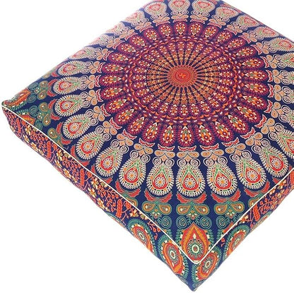 Mandala Floor Pillow Cover Meditation Cushion Seating Throw Hippie Round - Image 4