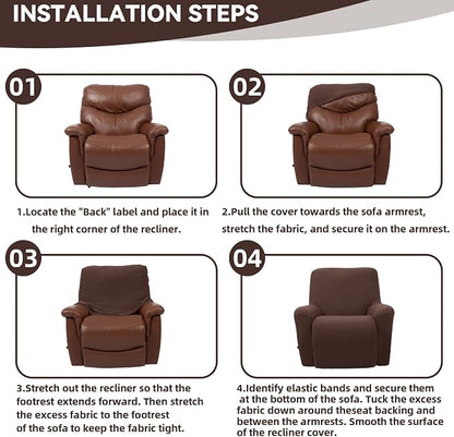 Cupuamon Recliner Chair Covers, Lazy Boy Recliner Covers Stretch Reclining - Image 6