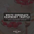 Steel Mill Coffee Co. White Chocolate Raspberry Truffle Flavored Coffee - Ground Coffee, Regular, Medium Roast, 100% Arabica Beans, Vegan, Gluten-Free, Sugar-Free, 12 oz Bag