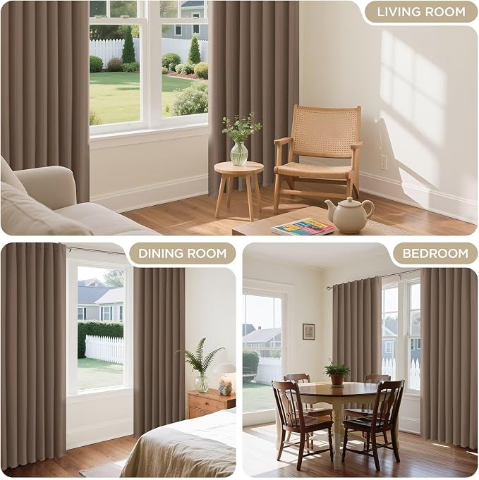 Joydeco Blackout Curtains 108 Inches Long, Thermal Insulated Black Out Curtains - Image 4