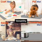 Silicone Mats for Kitchen Counter, 47.3"x23.6"x0.08" Largest Heat Resistant Mat Kitchen Island Waterproof 2MM Thick Countertop Protector Mat Nons-slip Extra Large Counter Mat (Lake Blue)