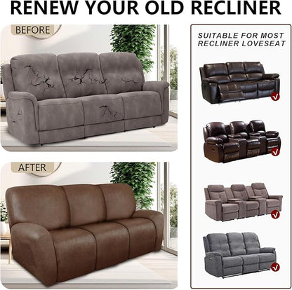 ANARACHON Recliner Couch Cover Leather Look Recliner Sofa Covers - Image 6