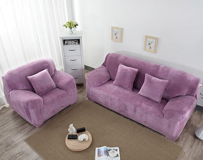 vctops 1-Piece Velvet Plush Stretch Sofa Slipcover - Image 3