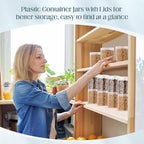 Patelai 4 Pieces Round Wide-mouth Leak Proof Plastic Container Jars with Lids for Travel Storage Makeup Beauty Products Face Creams Oils Salves Ointments DIY Making(16 Ounce,Clear)