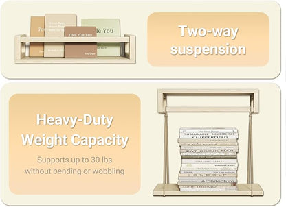 TidyCorner Upgraded Thick Floating Shelves, Solid Wood Bookshelf - Image 4