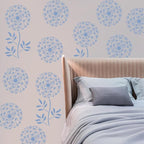 12PCS Large Flower Stencils for Painting on Wood 12 x 12 Inch Giant Wall Stencil with Brushes Large Pattern Floral Stencils Sunflower Paint Stencil for Walls Garden Fence Furniture