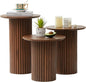 Bifins Round Nesting Coffee Table Set of 3, Mid Century Modern Fluted Coffee by BifinsFurniture