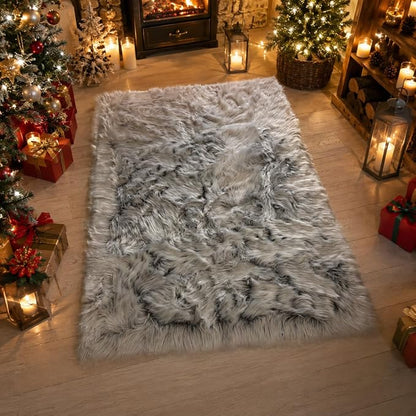 EasyJoy Faux Sheepskin Rug, Fluffy Faux Fur Rug, Ultra Soft Shag Area Rug - Image 7