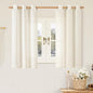 45 Inch Short Window Linen Curtains, Cream Ivory Light Filtering Panels Bronze by LAMIT