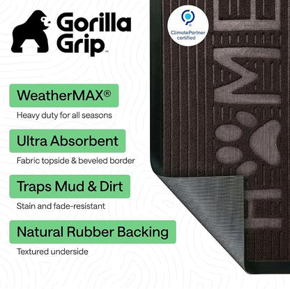 GORILLA GRIP 100% Waterproof All-Season WeatherMAX Doormat US Designed Natural - Image 2