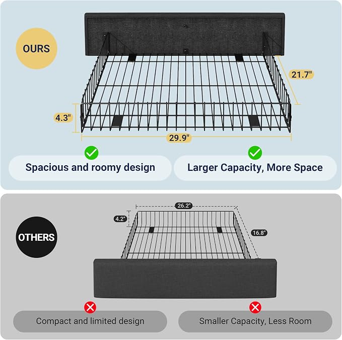 Allewie Upholstered King Size Platform Bed Frame - Image 7