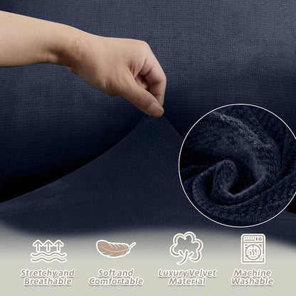 Arfntevss Sectional Recliner Couch Covers Velvet Washable Corner Sectional Sofa - Image 5