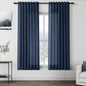 Denim Blue Linen Curtains for Living Room 63 Inches Long 2 Panel Set Light by Nanspring