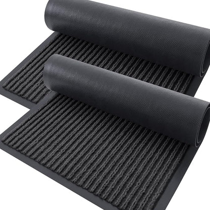 OLANLY 2-Pack Front Door Mats 59x23, Waterproof Heavy-Duty Doormats | Charcoal by OLANLY