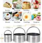 HULISEN Biscuit Cutter Set (3 Pieces/Set), Stainless Steel Round Cookies Cutter with Handle, Professional Baking Dough Tools, Gift Package