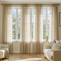MIULEE Beige Sheer Curtains 72 Inches Long 4 Panels 42 x 72 Inches | Light by MIULEE
