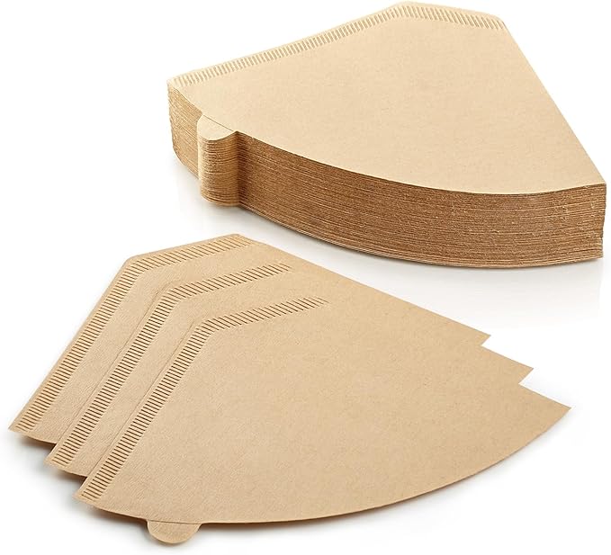 100 Pcs #4 Unbleached Paper Coffee Filters for Cuisinart, Ninja, BLACK+DECKER & other 8-12 Cup Coffee Makers - Perfect for Pour Over and Drip Coffee