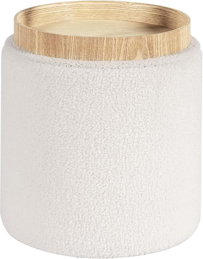 PINPLUS Round Storage Ottoman Boucle Ottoman - Image 4