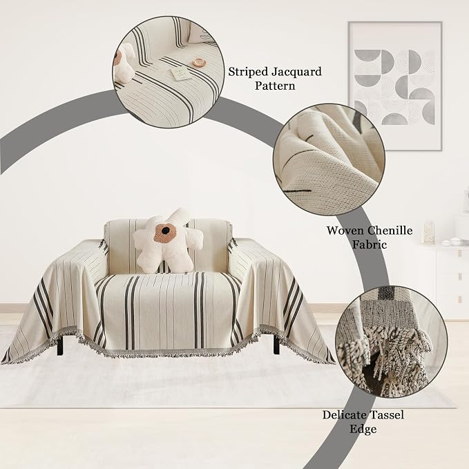DREAMINGO Couch Cover for Armchair Reversible Chenille Chair Sofa Protector - Image 4