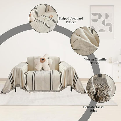 DREAMINGO Couch Cover for Armchair Reversible Chenille Chair Sofa Protector - Image 4