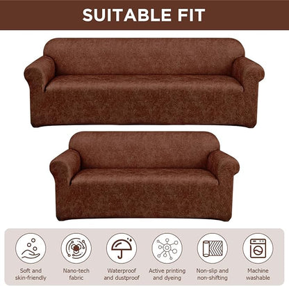 Peryiter 2 Pcs Sofa Covers Couch and Loveseat Covers Set Stretch Sofa Slipcover - Image 5