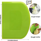 SURDOCA Dough Scraper Bench Scraper - 3P 7.1x4.9" Plastic Flexible Bowl Scraper, Sharp Edge & Angles Cake Scraper. Non-Slip Bakeware Decorating Tools Sculpting & Modeling Tools - White+Pink+White