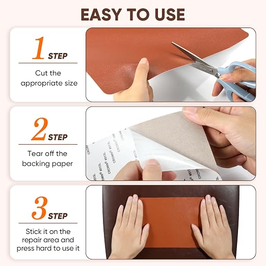 Leather Repair Tape, 16 x60 Inches Self Adhesive Leather Repair Patch，Leather - Image 6