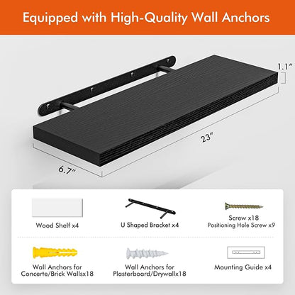 YUFLINX 23’’Black Floating Shelves - Image 3