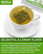 Olvvla - Premium Lemon Verbena Tea Bags - 1.5g X 30 Count - Pure Natural Cedron Herb - Caffeine-free - Non-GMO - Lemon Tea - Verbena Tea - Support Digestion & Promote Relaxation