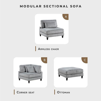 Lexicon 120 Inch Modular Sectional Sofa - Image 4