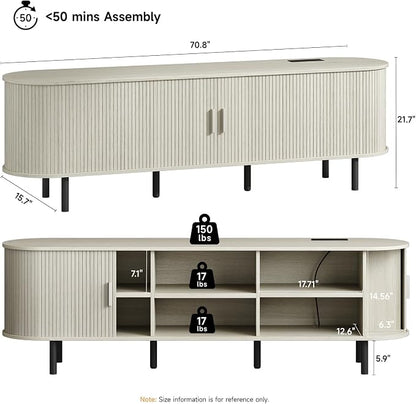 ONBRILL 70.8" TV Stand with Power Outlet - Image 2