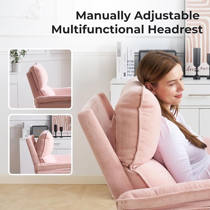 Oversized Recliner Chair, Chenille Glider Rocking Nursery Chair - Image 7
