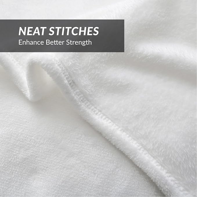 Bedsure GentleSoft White Fleece Throw Blanket - Image 6