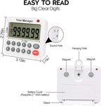 Digital Countdown Kitchen Timer - AIMILAR AY4052-2 Magnetic Count Up Down Cooking Timer with Magnet Back Loud Alarm Directly Input Hours Minutes and Seconds (2 Pack)